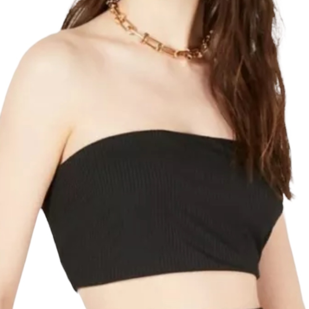 Material Girl Juniors Printed Cropped Bandeau Top Medium - Picture 6 of 6